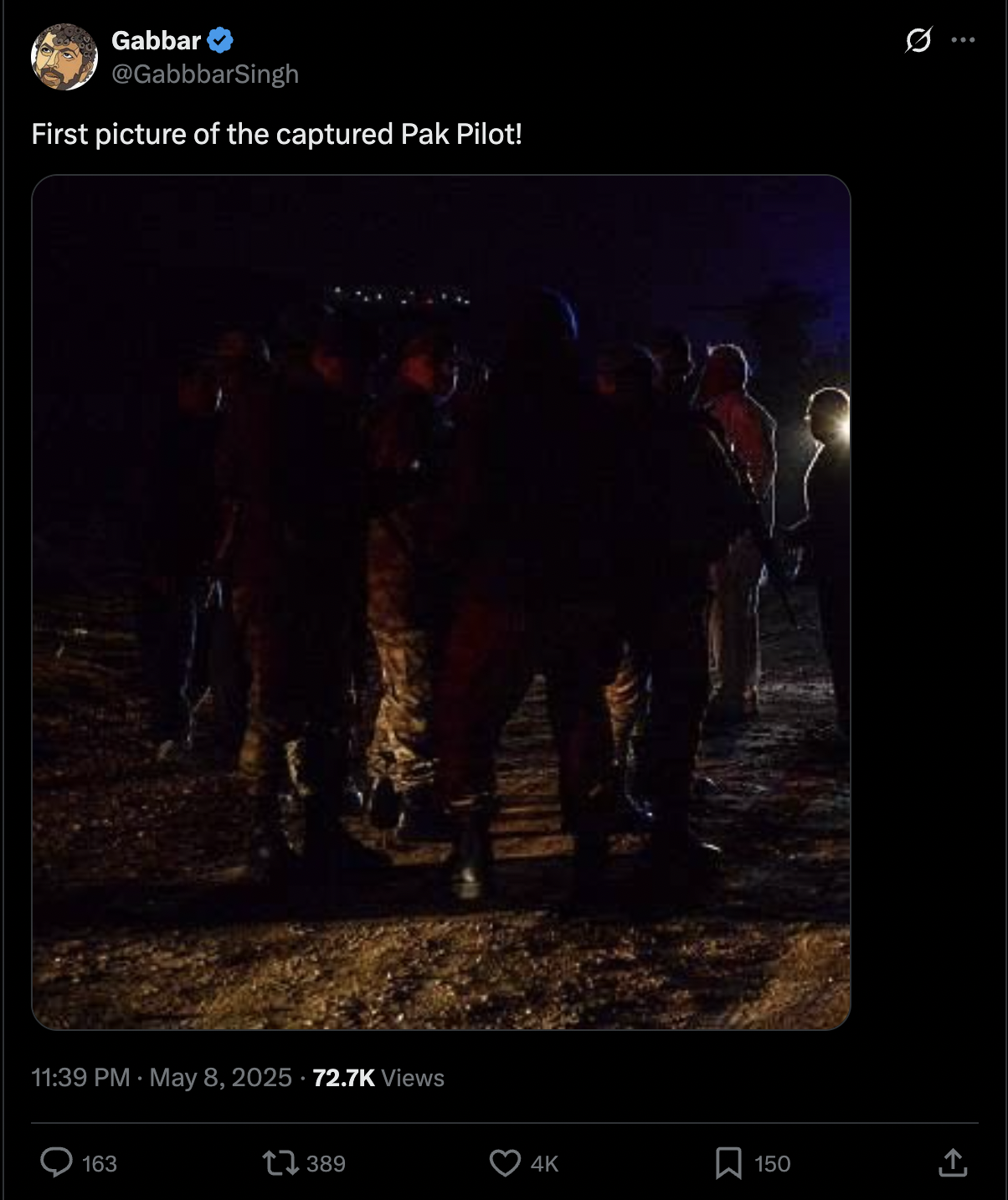 पाकिस्तानी पायलट की पहली तस्वीर